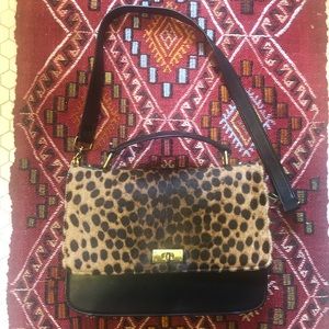 J. Crew Edie Leopard Print Calf Hair Purse